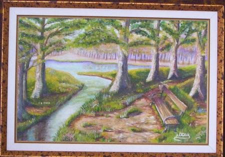 El banco Oil Canvas Landscaping