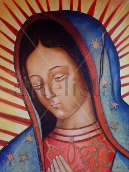 GUADALUPANA Óleo Lienzo Retrato