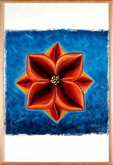 Flor en Azul Oil Canvas