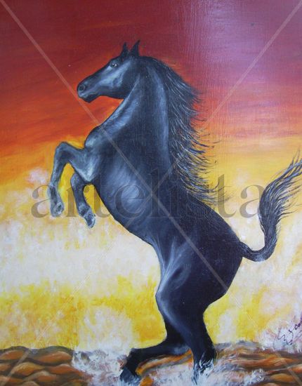 La fuerza del caballo Oil Canvas Animals