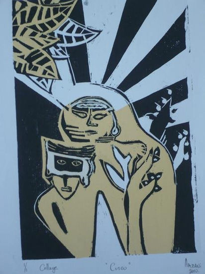 "Cusco" Woodcut