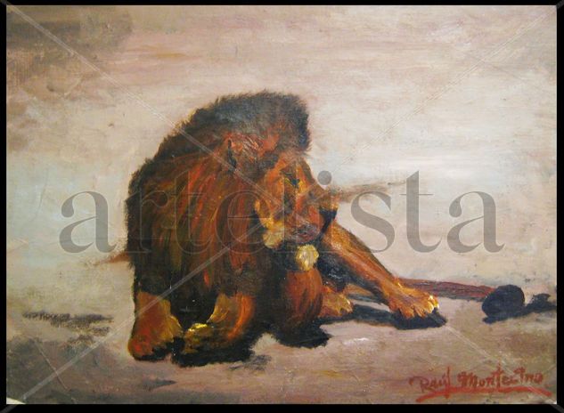 Panthera leo. Acrylic Others Animals