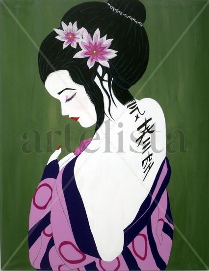 Geisha Sensual Acrylic Canvas Nude Paintings