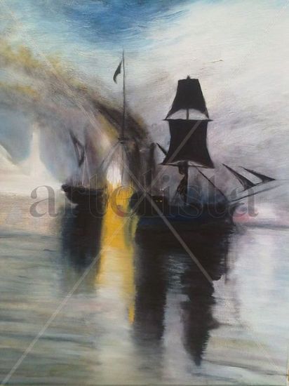 Batalla naval Oil Canvas Landscaping