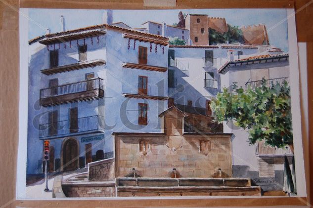 Plaza Vieja  ( cazorla ) Acuarela Papel Paisaje