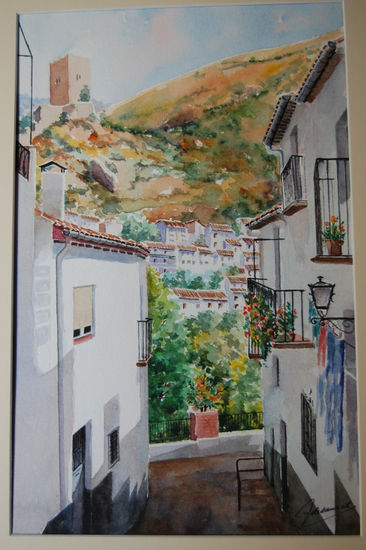 calle de las escalerillas , cazorla Acuarela Papel Paisaje