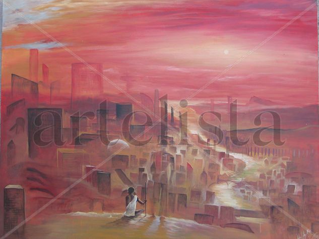 Hombre perdido Oil Canvas Landscaping