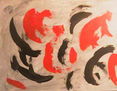 Abstracto gris,negro y rojo