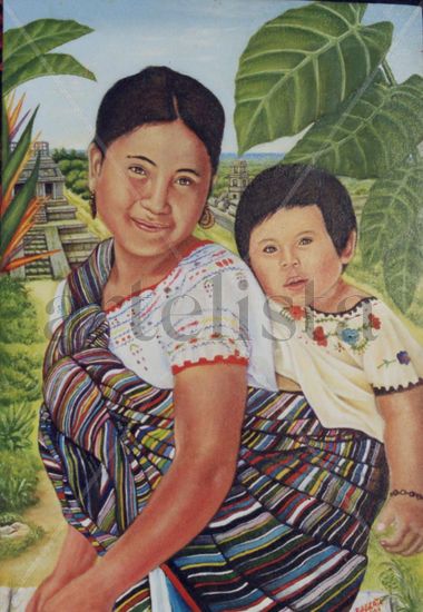 Niña Chiapaneca Oil Canvas Landscaping