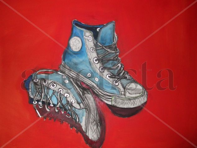 zapatillas converse Mixed media Canvas Landscaping