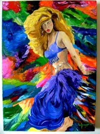 LAS CADERAS NO MIENTEN Oil Canvas Figure Painting