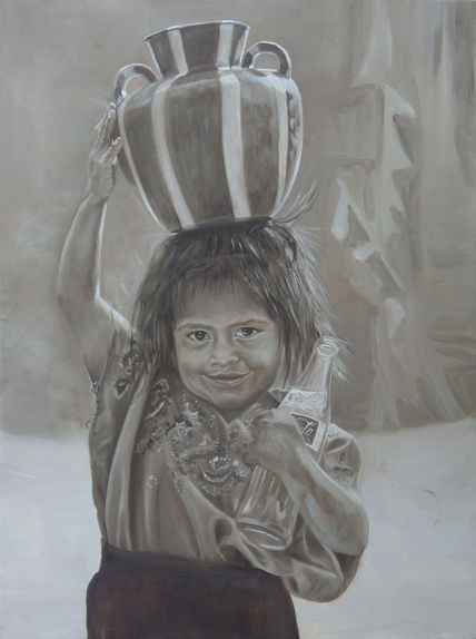 Niña con tinaja...