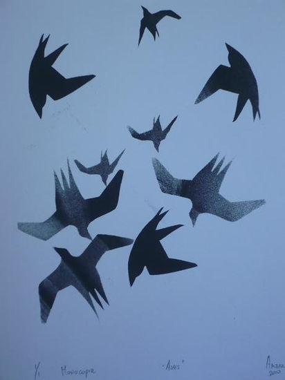 "Aves" Monoprint