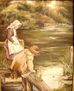 niñas pescando