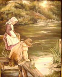 Niñas pescando