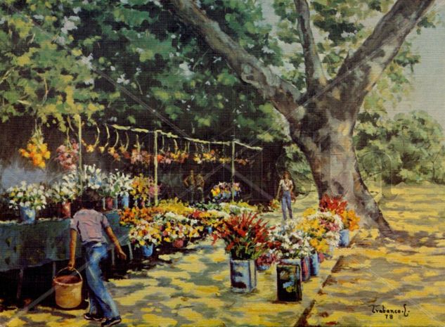 VENTA DE FLORES Oil Canvas Landscaping