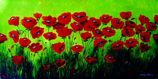 Amapolas Acrylic Canvas Landscaping