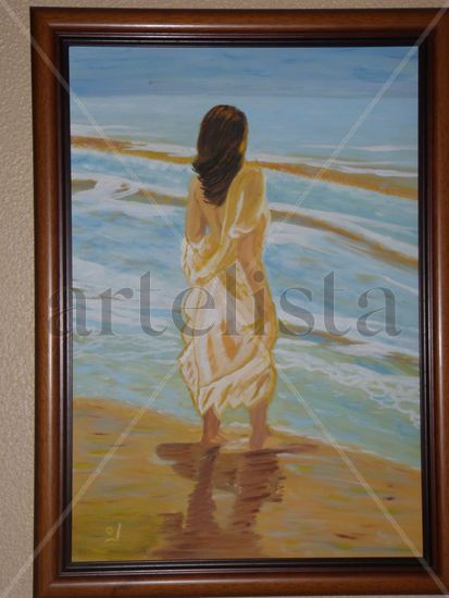 Mirando al mar Oil Canvas Landscaping