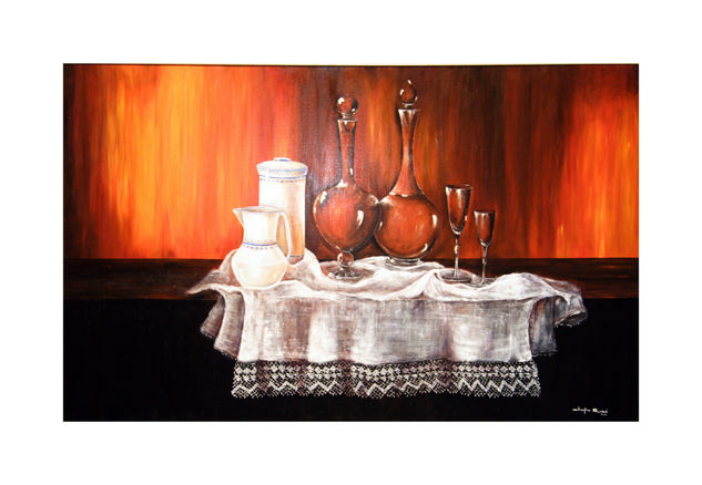 Bodegon Cristal Oil Canvas Still Life Paintings