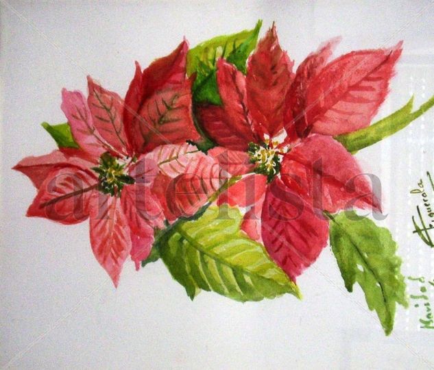 UN SENCILLO PASCUERO Acuarela Papel Floral