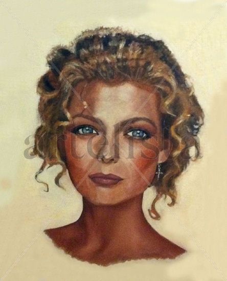 Michelle Pfeiffer retrato al óleo Oil Panel Portrait