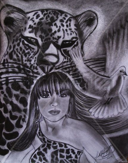 Soy mujer, fiera y paloma Charcoal