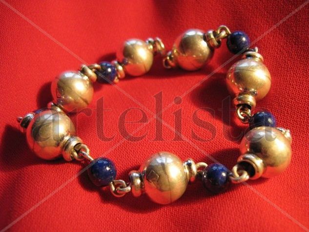 PULSERA DE PLATA Y LAPIZLAZULI 