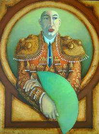 Adan y abanico verde