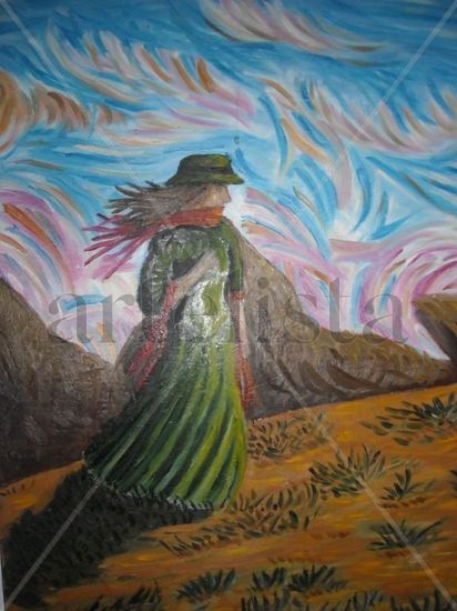 mujer sn rostro Óleo Lienzo Paisaje