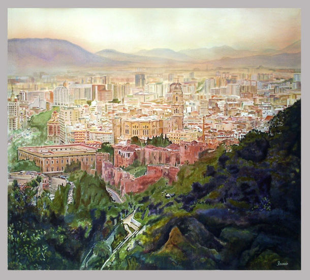 MÁLAGA  DESDE  GIBRALFARO Watercolour Paper Landscaping