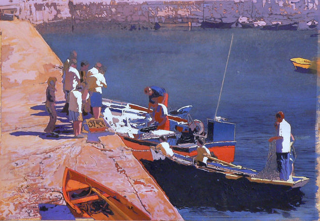 Puerto en Galicia Oil Others Marine Painting