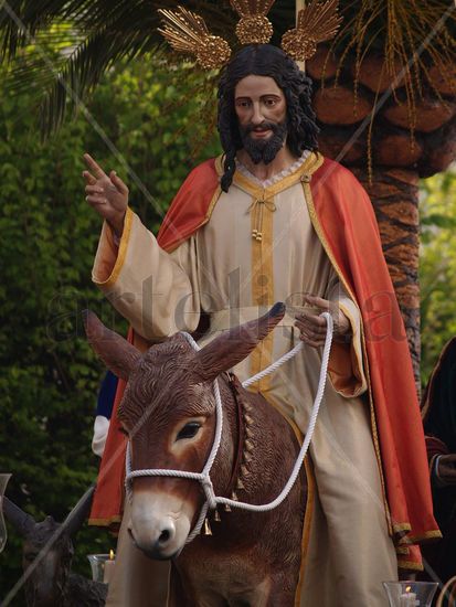 Señor de la Paz a lomos de la Borriquita Madera Figurativa