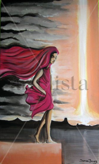 Ocaso en Marruecos Acrylic Canvas Figure Painting