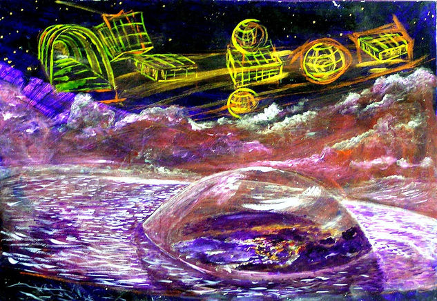 Basura espacial Acrylic Paper Landscaping