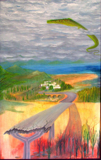 El camino de la vida Óleo Lienzo Paisaje