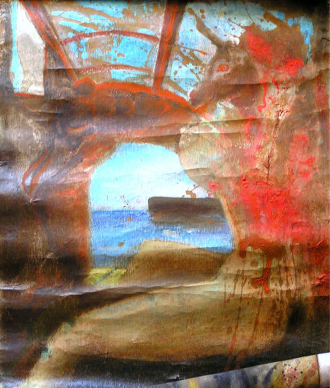 La mosquita muerta y el camaleón de Málaga Mixed media Canvas Marine Painting