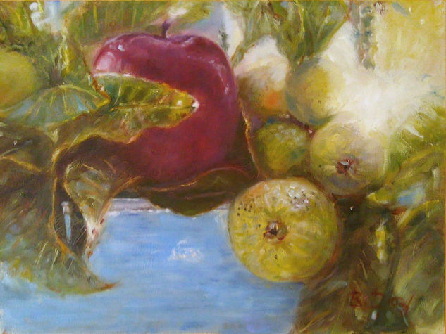 Guayabas a Contraluz Oil Canvas Still Life Paintings