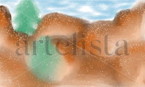 Nevando entre montañas