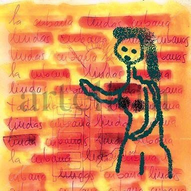 La chica del muro Mixed media Others Figure Painting