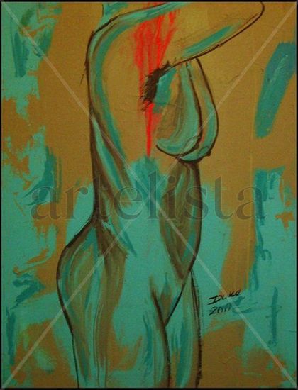 Sustancia  Aqua Acrylic Canvas Figure Painting