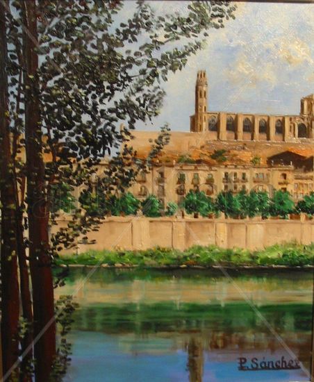 La Seu Vella. Lleida Oil Canvas Landscaping