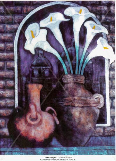 bodegon con iglesia al fondo Acrylic Panel Still Life Paintings