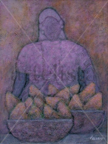 vendedora de mangos Acrylic Canvas Figure Painting