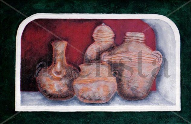 figuras de barro en un nicho