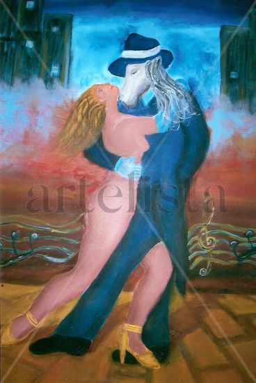 Tango danza Porteña Oil Canvas Figure Painting