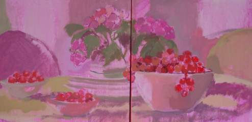 Cerezas Mixed media Canvas