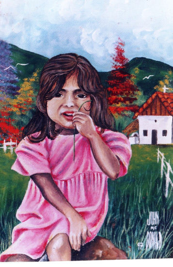 la niña rosa Oil Canvas Landscaping