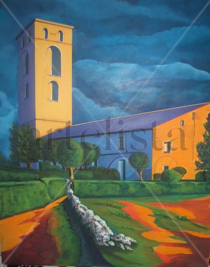 Iglesia de Sta.Maria de Cuesta. Cuéllar(Segovia) Oil Canvas Landscaping