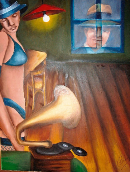 Noches Porteñas de Antaño Oil Canvas Figure Painting