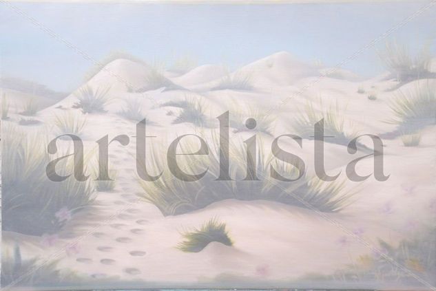 dunas com nevoeiro Oil Canvas Landscaping